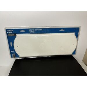 NEW Everbilt Rectangular White Address Plaque - Durable Wood Construction